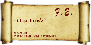 Filip Ernő névjegykártya
